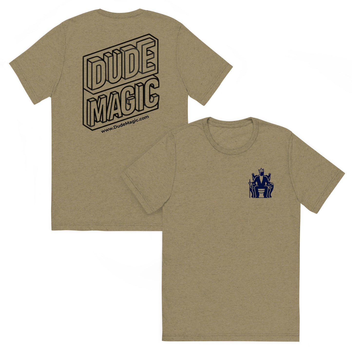 Dude Magic® Throne Tee – Tri-Blend Backprint Edition (20 colors)